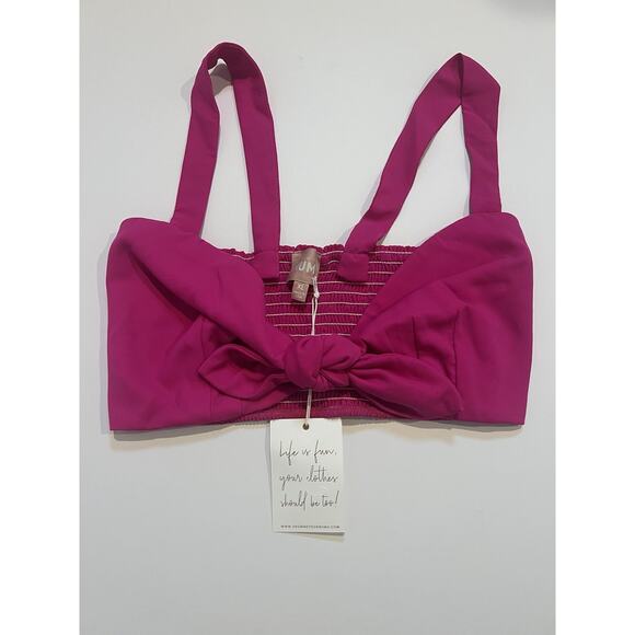 Show Me Your MuMu Tops - Show Me Your Mumu Kaden Tie-Front Crop Top Pink NWT Sz XL, Beach Party Sexy